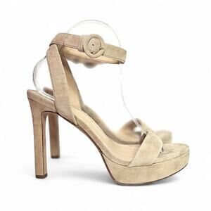 Veronica Beard Darcelle Suede Platform Ankle Wrap Heels Size 8